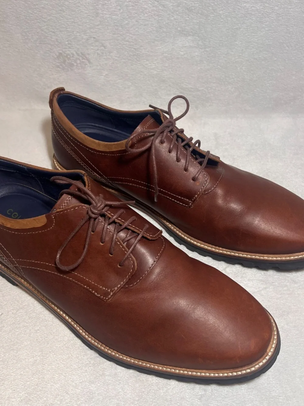 New Cole Haan Grand 360 Men’s Brown Leather Derby Oxford Dress Shoes Size 13 M
